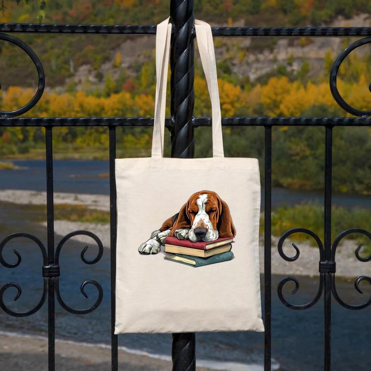 Basset Hound Books Dog Breed Graphic Canvas Tote Bag Basset Hound Books Dog Breed Graphic Canvas Tote Bag