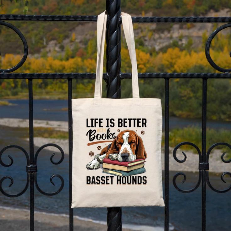 Basset Hound Dog Breed Life Is Better With Books And a For Men Women Girls Kids Canvas Tote Bag Basset Hound Dog Breed Life Is Better With Books And a For Men Women Girls Kids Canvas Tote Bag