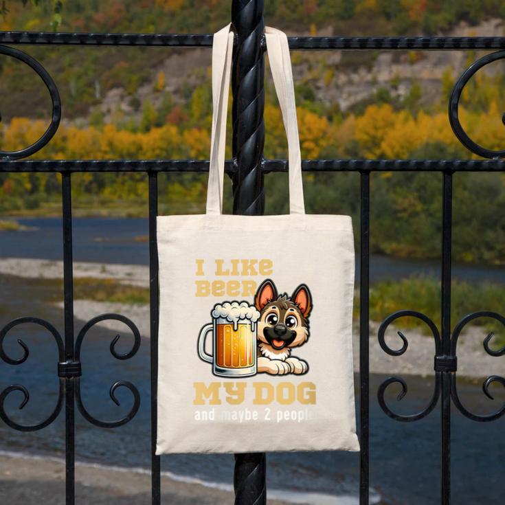 I Like Beer My Dog And Maybe 2 People Introvert Pun Canvas Tote Bag I Like Beer My Dog And Maybe 2 People Introvert Pun Canvas Tote Bag