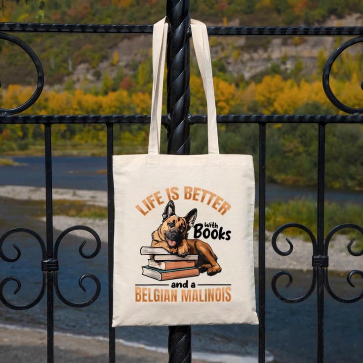 Belgian Malinois Dog Breed Life Is Better With Books And a Men Women Kids Canvas Tote Bag Belgian Malinois Dog Breed Life Is Better With Books And a Men Women Kids Canvas Tote Bag