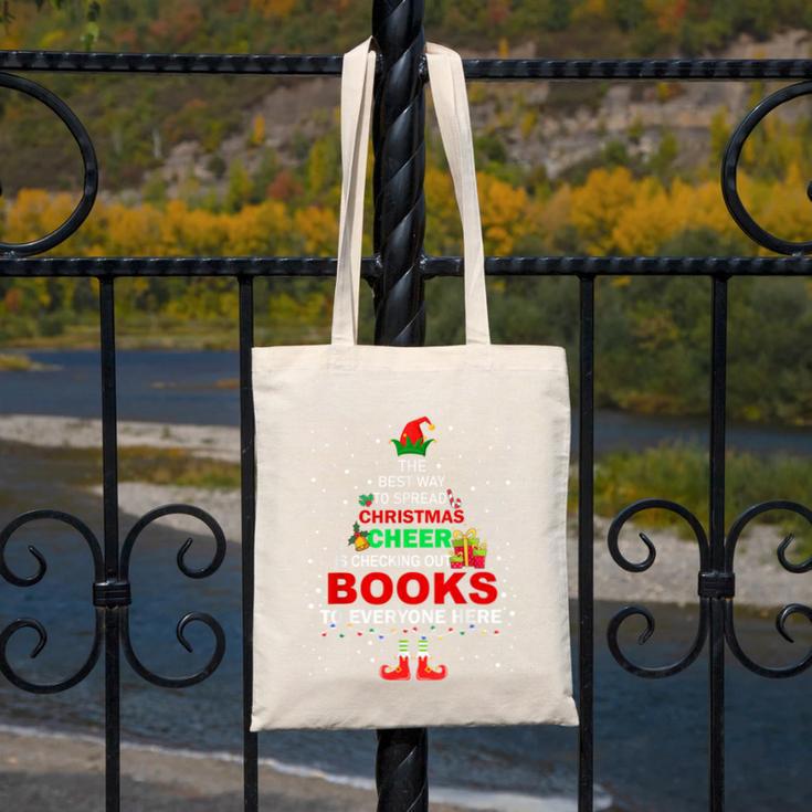 The Best Way To Spread Christmas Cheer Is Checking Out Books Canvas Tote Bag