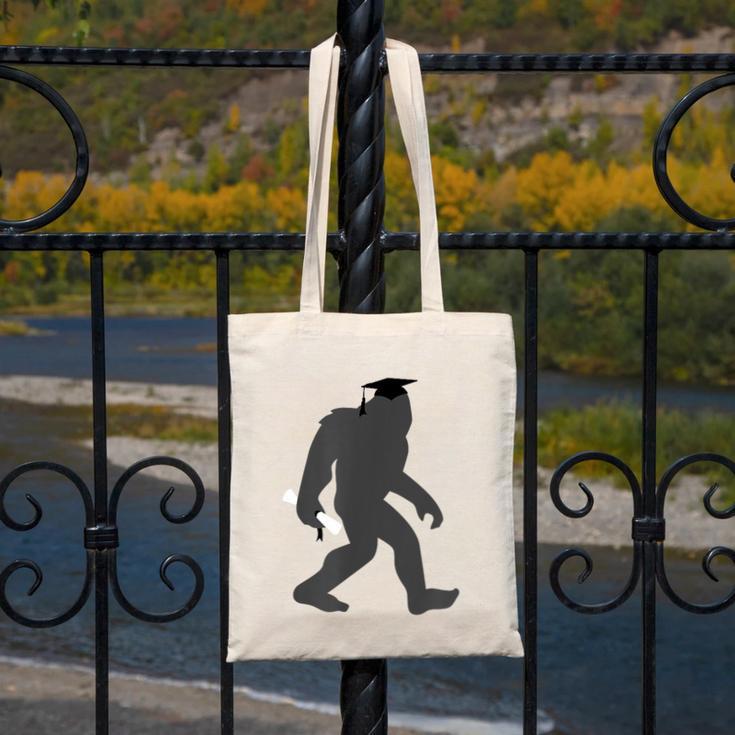 Bigfoot Graduate Shirt Cute Sasquatch Graduation Canvas Tote Bag