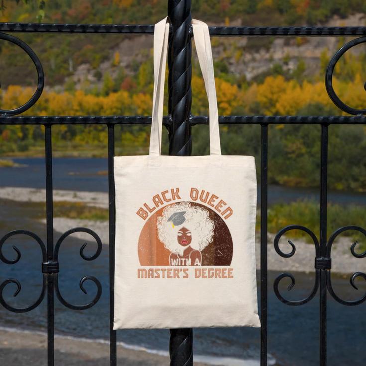Black Queen With a Masters Degree Melanin Girls Graduation Canvas Tote Bag