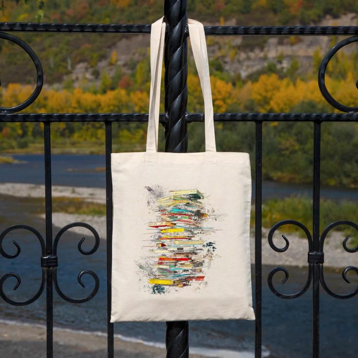Book Abstract Art Drawing Painting Graphic Book Canvas Tote Bag