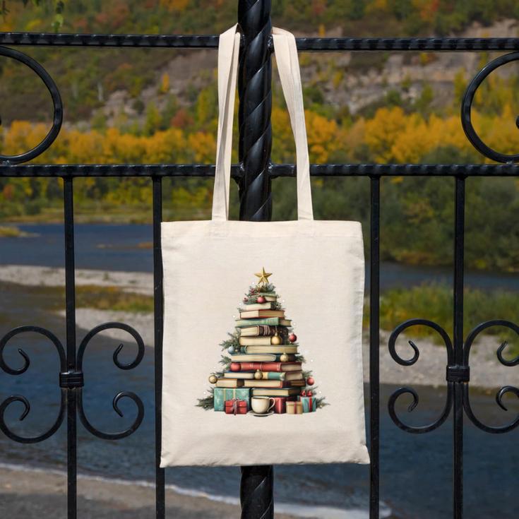 Book Christmas Tree Books Lovers Xmas Teacher Men Women Kids Canvas Tote Bag Book Christmas Tree Books Lovers Xmas Teacher Men Women Kids Canvas Tote Bag