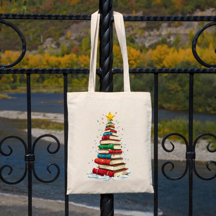 Book Christmas Tree Book Lover Teacher Librarian Canvas Tote Bag Book Christmas Tree Book Lover Teacher Librarian Canvas Tote Bag