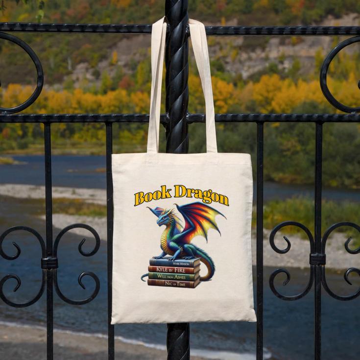 Book Dragon Mark Minson's Books Canvas Tote Bag