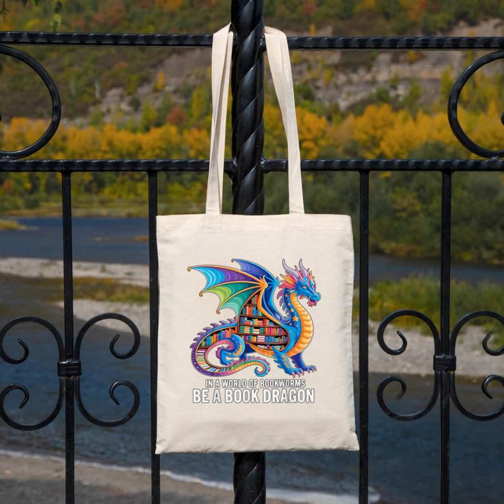 Be a Book Dragon Reading Canvas Tote Bag Be a Book Dragon Reading Canvas Tote Bag