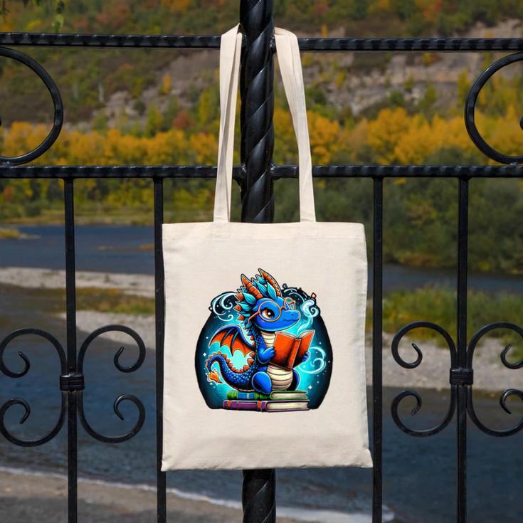 Book Dragon Reading Lover Canvas Tote Bag Book Dragon Reading Lover Canvas Tote Bag