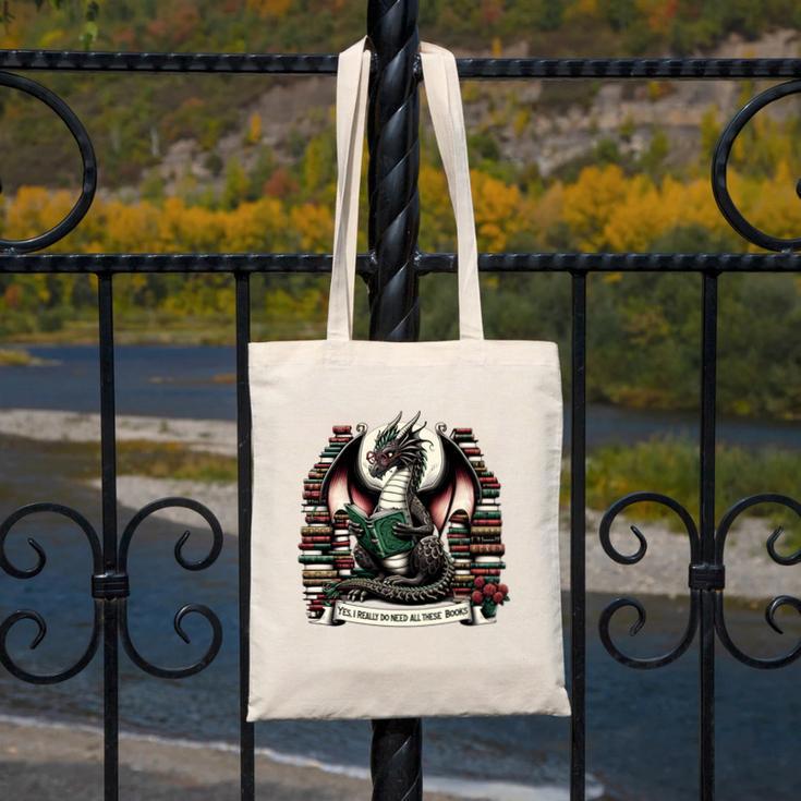 Book Dragon Yes I Really Do Need All These Books Canvas Tote Bag