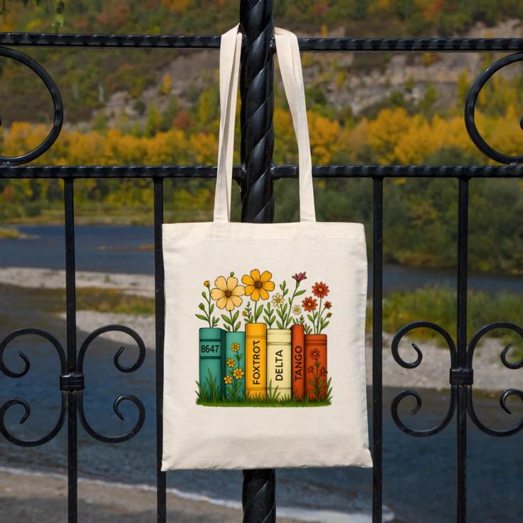 Book Flower 8647 Foxtrots Deltas Tangos Canvas Tote Bag