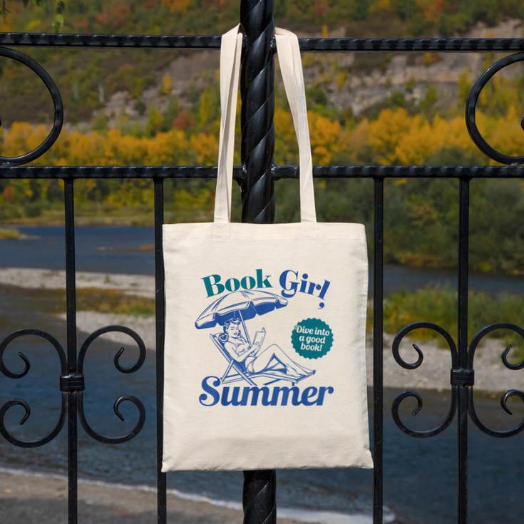 Book Girl Summer Bookish Beach Canvas Tote Bag Book Girl Summer Bookish Beach Canvas Tote Bag