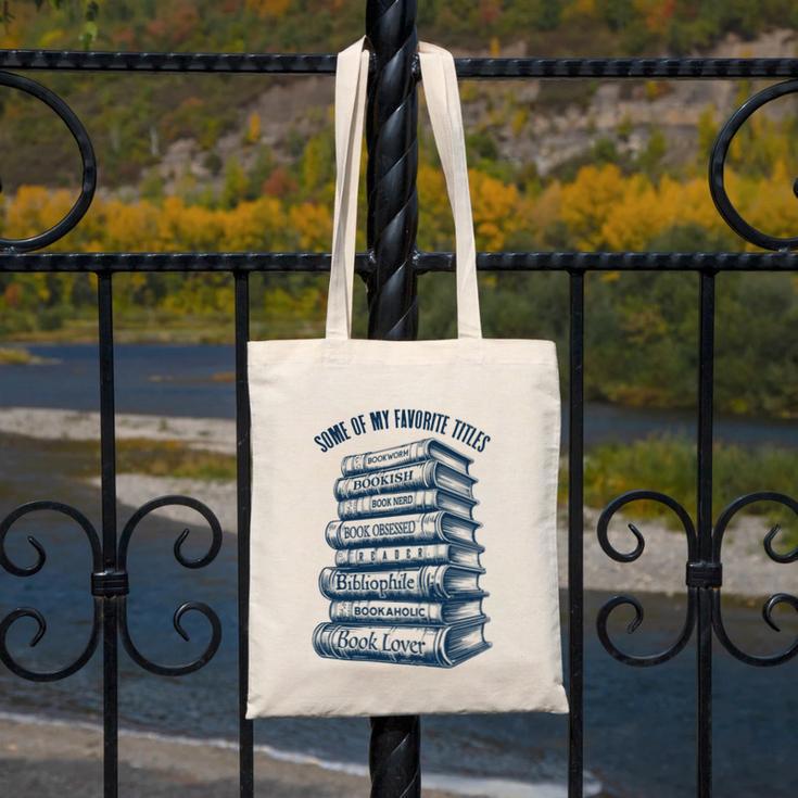 Book Lover Bookish Reader Bibliophile Book Nerd Titles Canvas Tote Bag