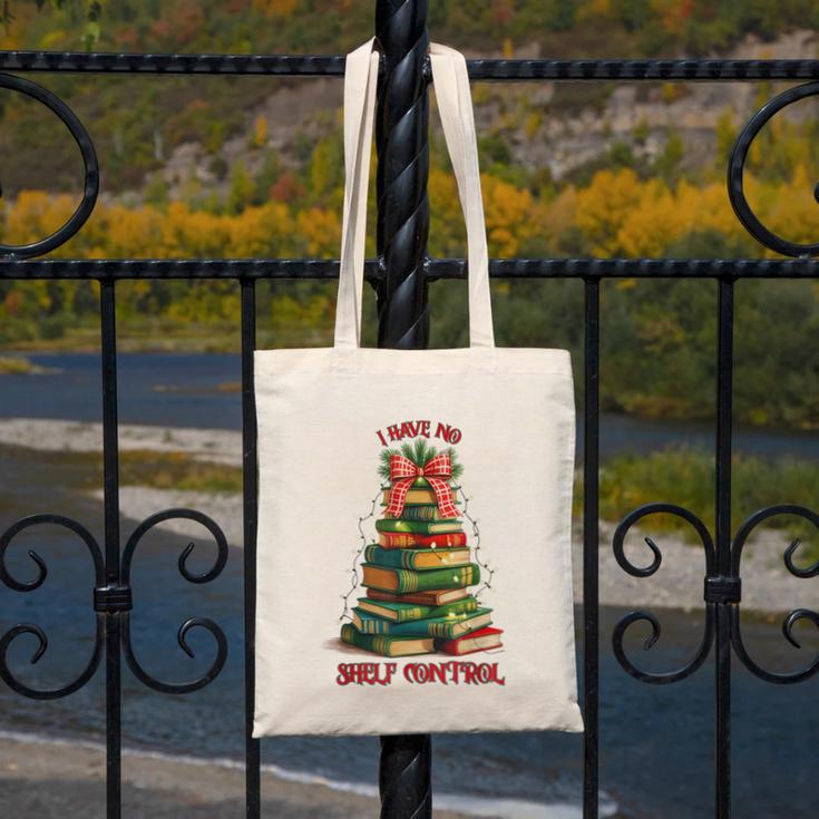 Book Lover Christmas Tree I Have No Shelf Control Canvas Tote Bag