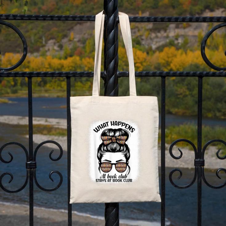 Book Lover What Happens At Book Club Stays Messy Bun Girls Canvas Tote Bag Book Lover What Happens At Book Club Stays Messy Bun Girls Canvas Tote Bag