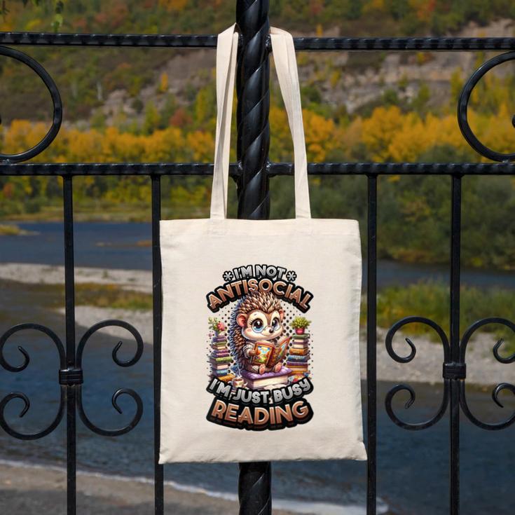 Book Lover Hedgehog Reading Books Introvert Bookworm Canvas Tote Bag