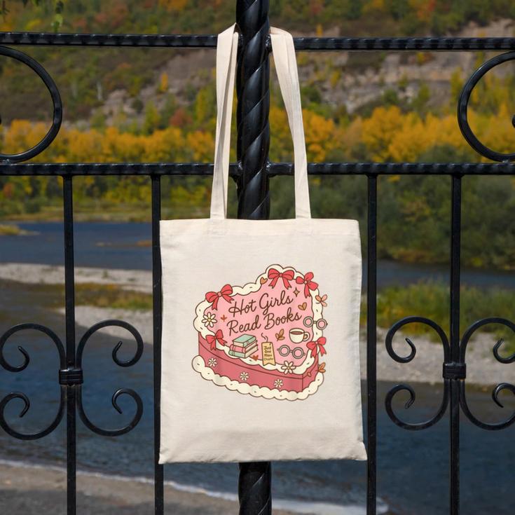 Book Lover Hot Girls Read Books Tee Canvas Tote Bag