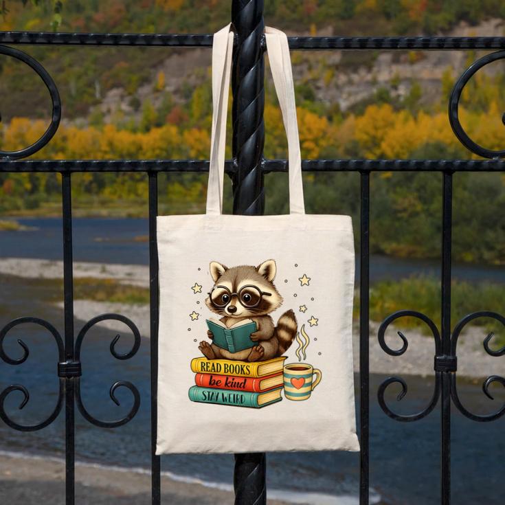Book Lover Racoon Reading Bookish Library Read Books Be Kind Canvas Tote Bag Book Lover Racoon Reading Bookish Library Read Books Be Kind Canvas Tote Bag