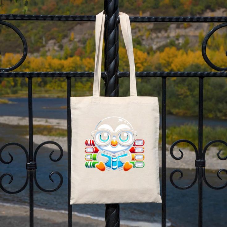 Book Lover Reading Penguin Canvas Tote Bag