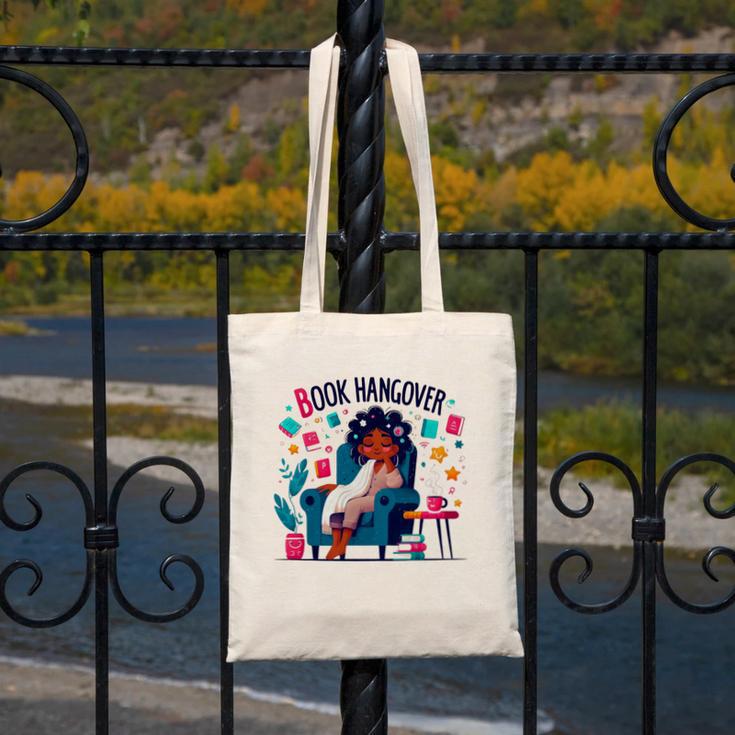 Book Lover Graphic Tee Book Hangover Premium Tri-Blend Canvas Tote Bag