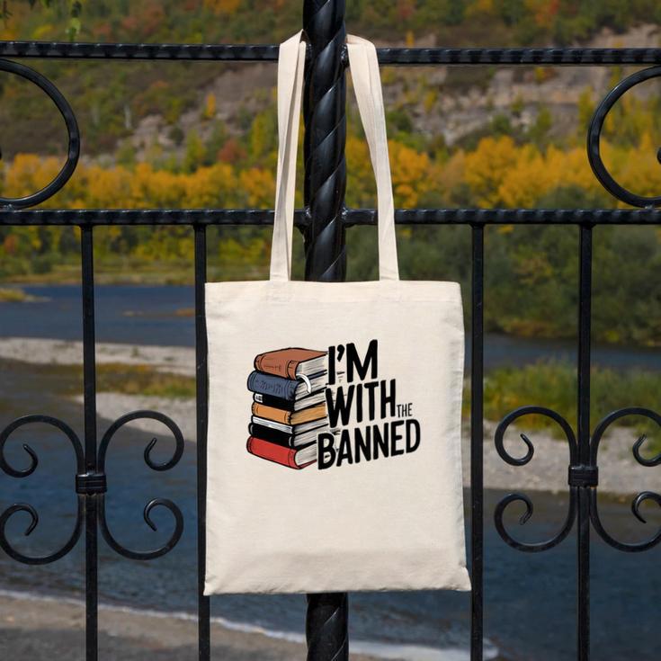 Book Lovers Im With The Banned Books For Reading Librarian Canvas Tote Bag
