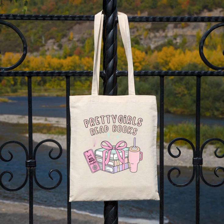 Book Lover's Pretty Girl's Read Books Canvas Tote Bag
