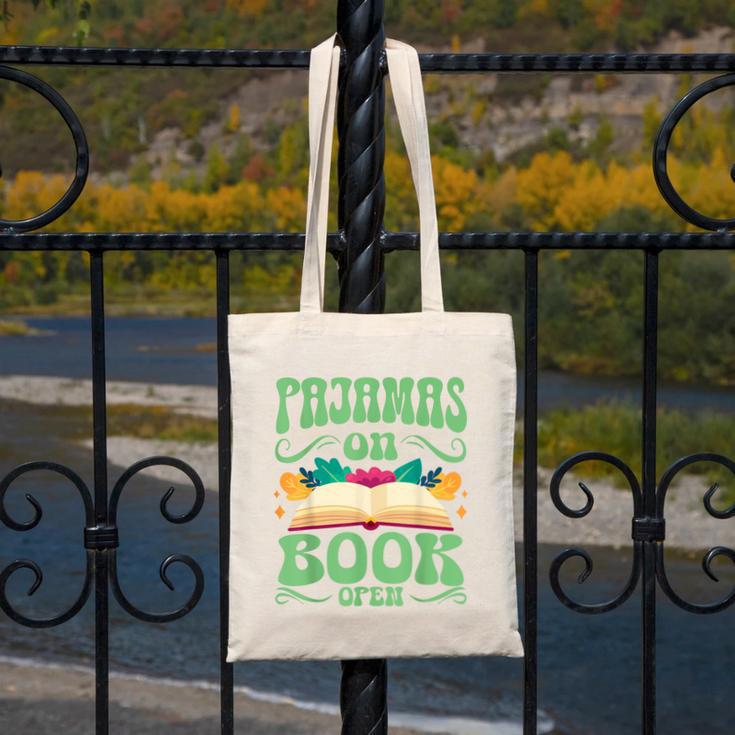 Book And Pajama Pajamas On Book Open Canvas Tote Bag Book And Pajama Pajamas On Book Open Canvas Tote Bag