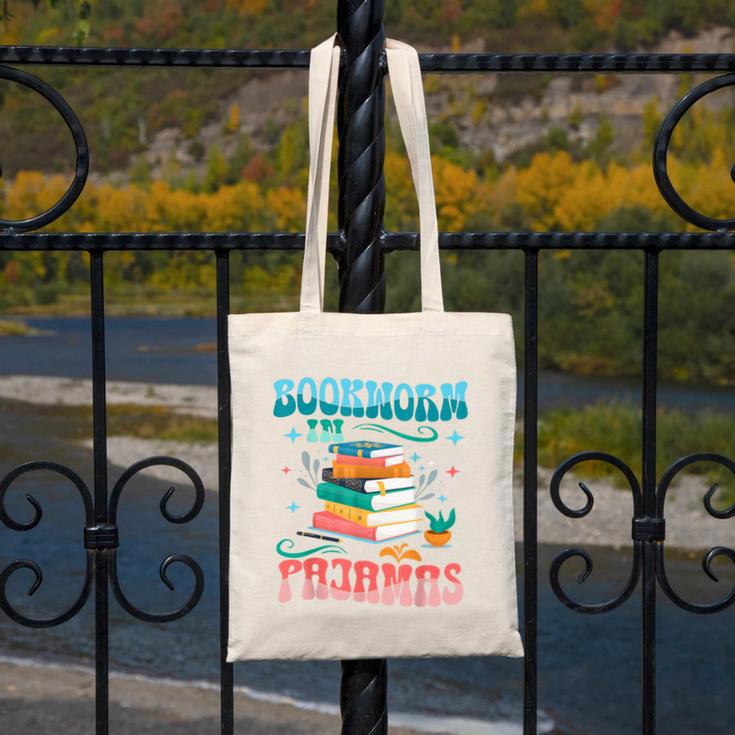 Book Reader Librarian Bookworm In Pajamas Book And Pajama Canvas Tote Bag Book Reader Librarian Bookworm In Pajamas Book And Pajama Canvas Tote Bag