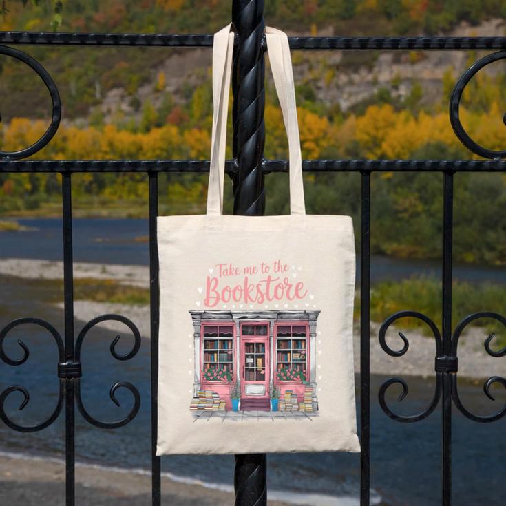 Take Me To The Book Store Librarians Valentine's Day Premium Canvas Tote Bag