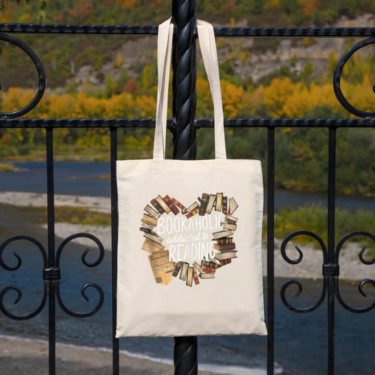 Bookaholic Addicted To Reading Book Lovers Literacy Canvas Tote Bag Bookaholic Addicted To Reading Book Lovers Literacy Canvas Tote Bag