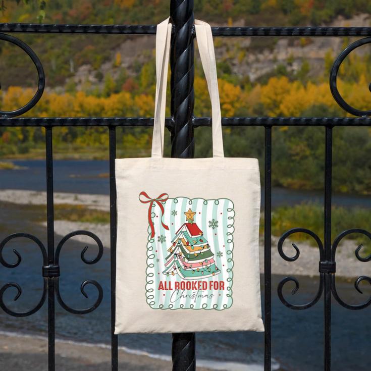 All Booked For Christmas Book Xmas Tree Coquette Bow Lights Canvas Tote Bag All Booked For Christmas Book Xmas Tree Coquette Bow Lights Canvas Tote Bag