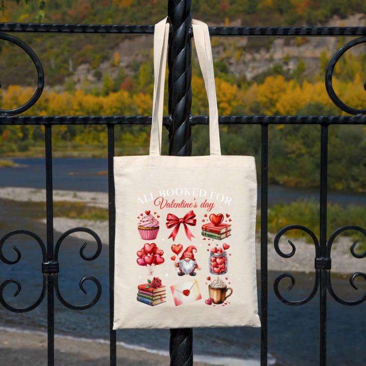 All Booked For Valentine Coquette Bow Girl Women Teacher Canvas Tote Bag