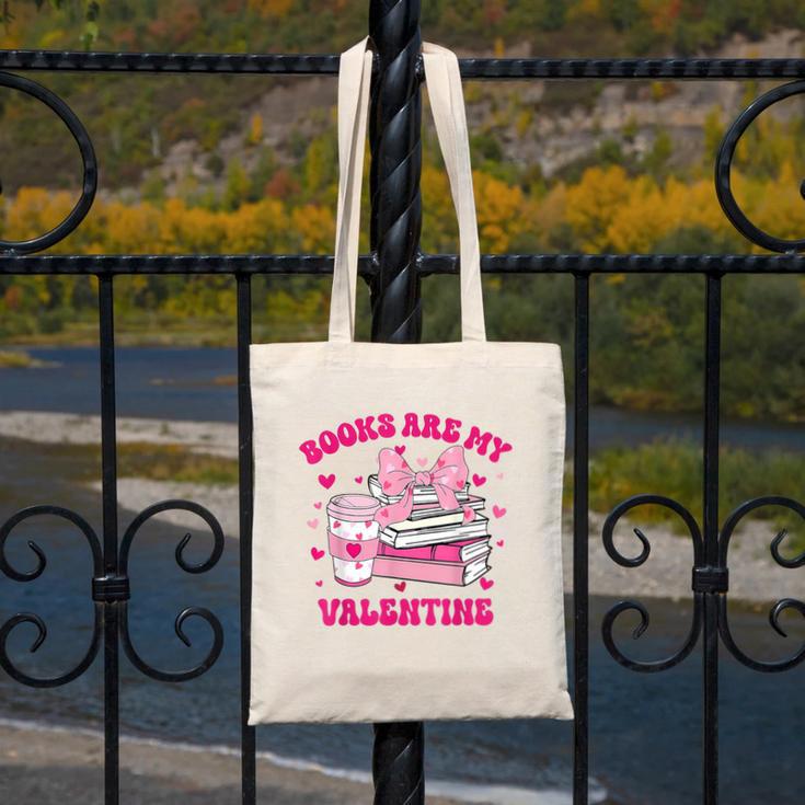 All Booked For Valentines Book Reading Coquette Bow Canvas Tote Bag