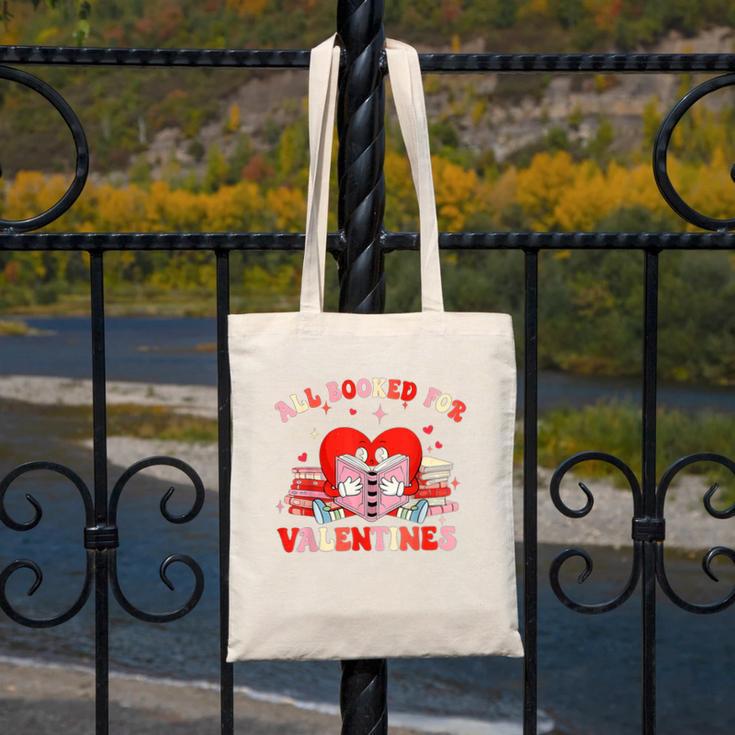 All Booked For Valentines Shirt Cute Book Lover Reading Canvas Tote Bag