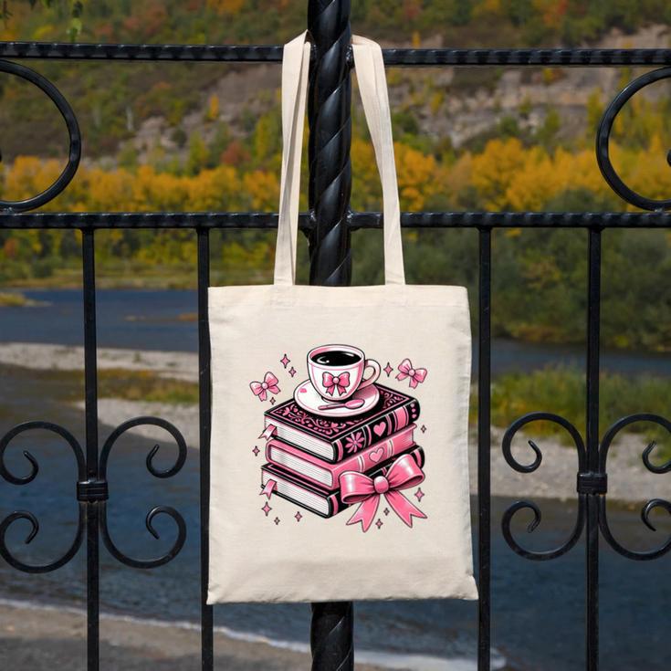 All Booked For Valentine's Teacher Coquette Bow Coffee Book Canvas Tote Bag All Booked For Valentine's Teacher Coquette Bow Coffee Book Canvas Tote Bag