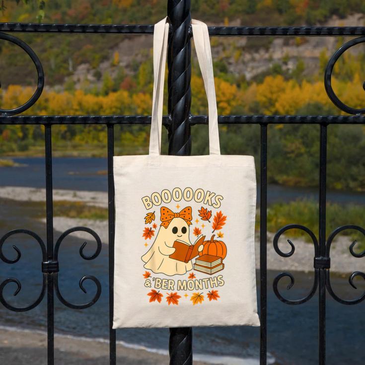 Books And BER Months Fall Librarian Reading Halloween Canvas Tote Bag Books And BER Months Fall Librarian Reading Halloween Canvas Tote Bag