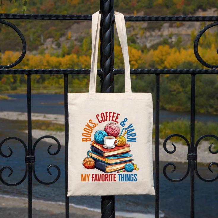 Books Coffee & Yarn Lover My Favorite Things Canvas Tote Bag