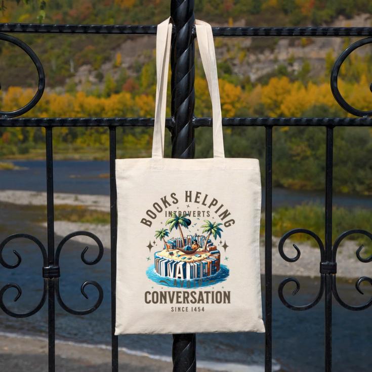 Books Helping Introvert Avoid Conversation Canvas Tote Bag Books Helping Introvert Avoid Conversation Canvas Tote Bag