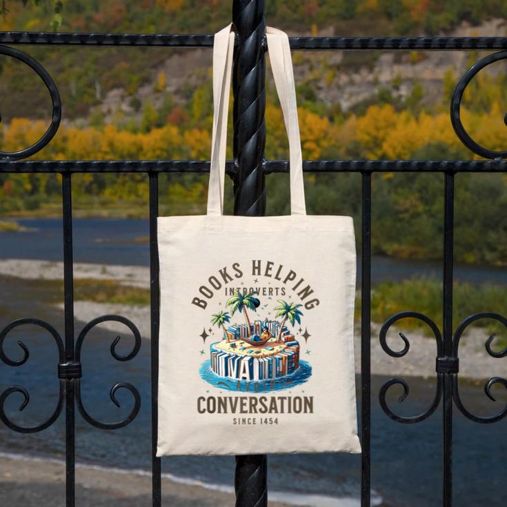 Books Helping Introvert Avoid Conversation Canvas Tote Bag Books Helping Introvert Avoid Conversation Canvas Tote Bag