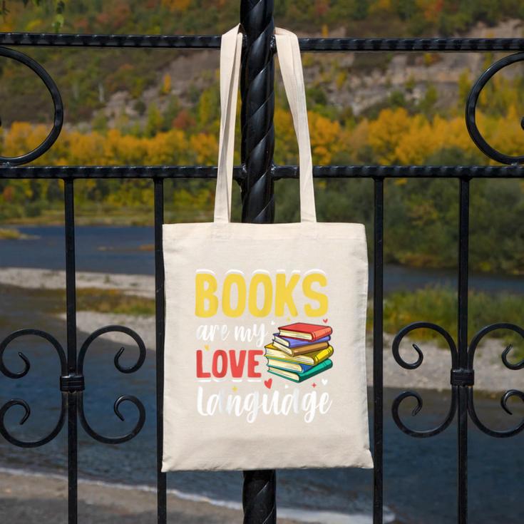 Books Are My Love Language Stack Canvas Tote Bag