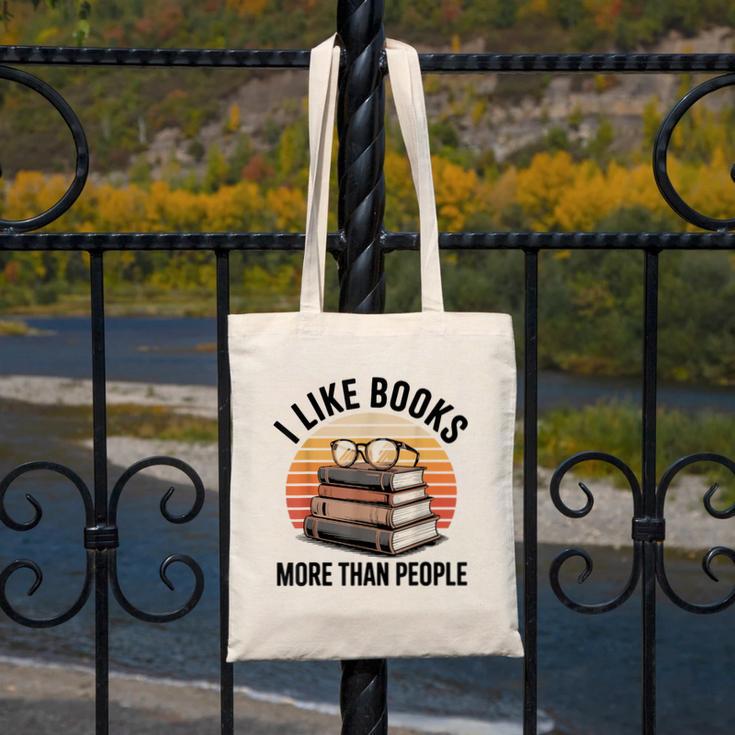 I Like Books More Than People Glasses Canvas Tote Bag