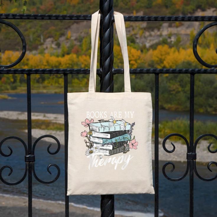Books Are My Therapy Summer Reading Book Lovers Canvas Tote Bag Books Are My Therapy Summer Reading Book Lovers Canvas Tote Bag