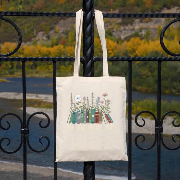Booktrovert Definition Floral Books Reading Teacher Library Canvas Tote Bag