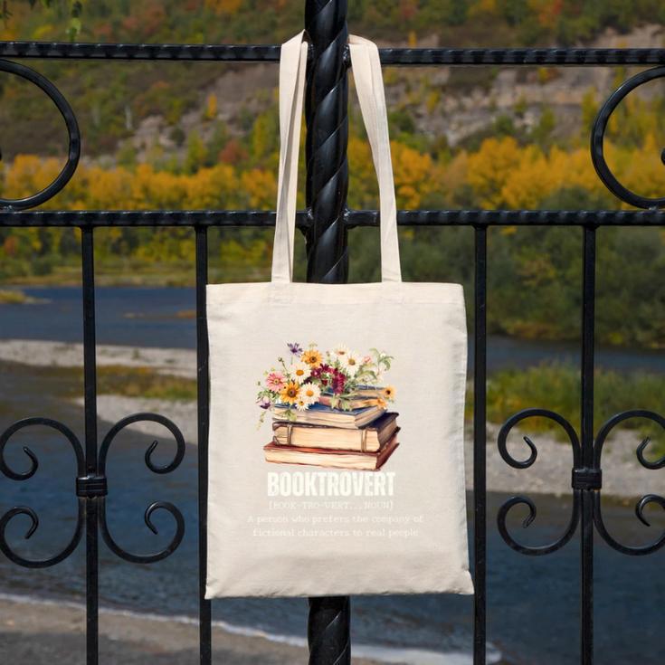 Booktrovert Vintage Wildflowers Books For Book Lovers Canvas Tote Bag