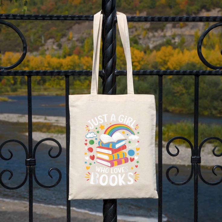 Bookworm Just A Girl Who Loves Books Canvas Tote Bag Bookworm Just A Girl Who Loves Books Canvas Tote Bag