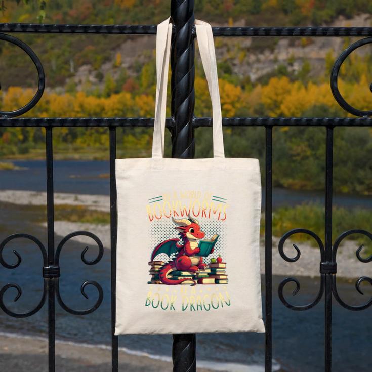 Bookworms Be A Book Dragon Literature Reading & Book Lover Canvas Tote Bag