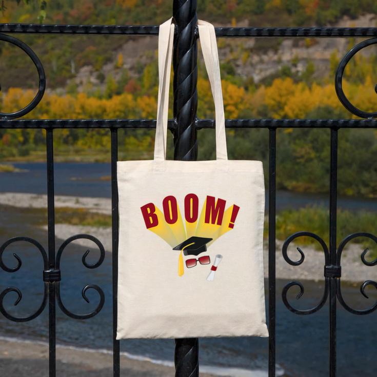 Boom Graduation Hat And Diploma For Proud Graduate Canvas Tote Bag