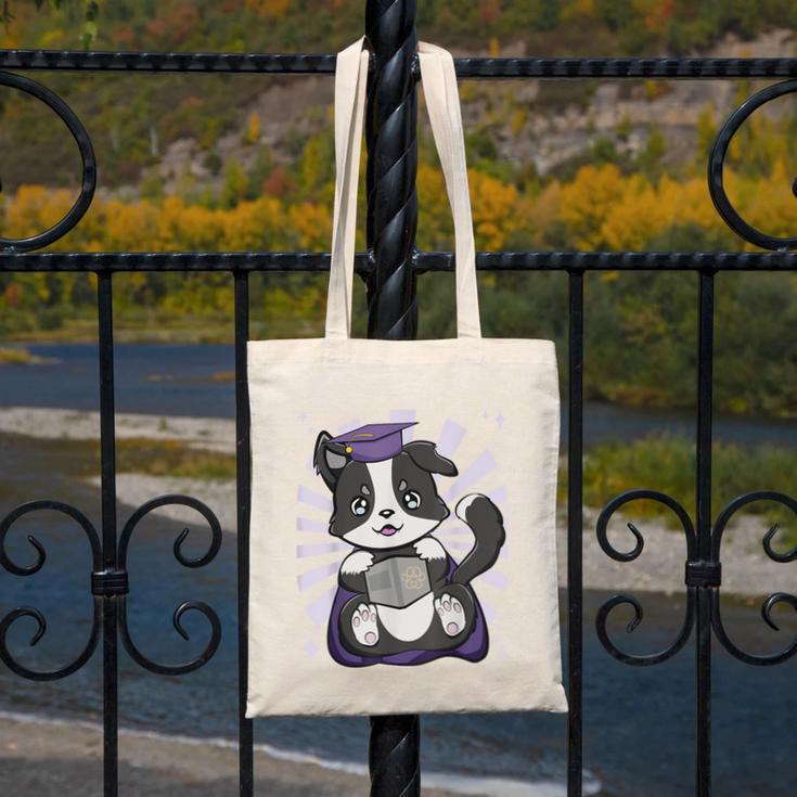 Border Collie Dog Lover Cute Anime School Graduation Men Women Kids Canvas Tote Bag
