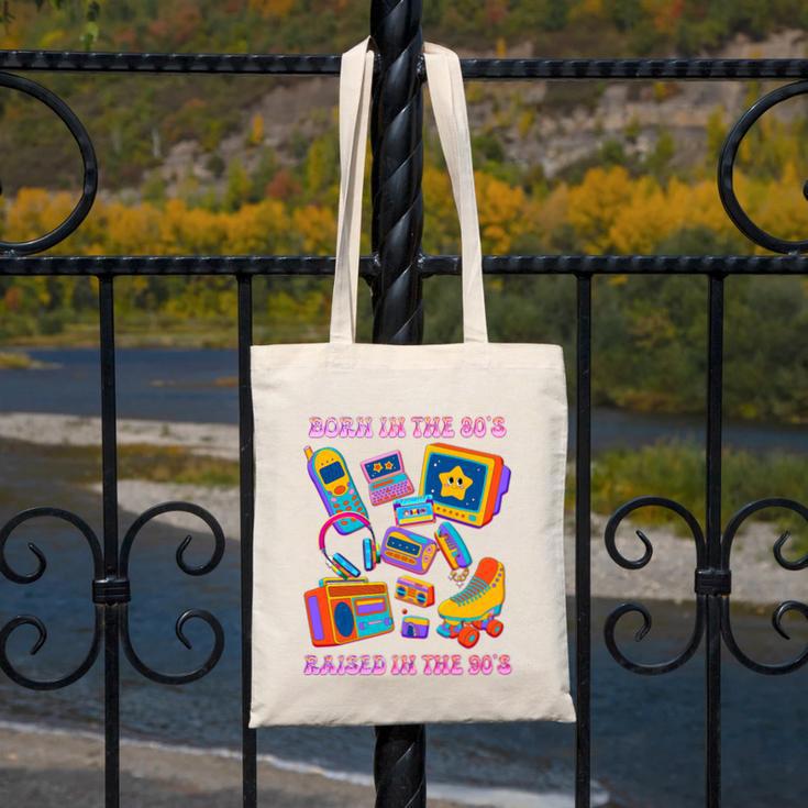 Born In The 80s Raised In The 90s Nostalgia Retro Memories Premium Tri-Blend Canvas Tote Bag