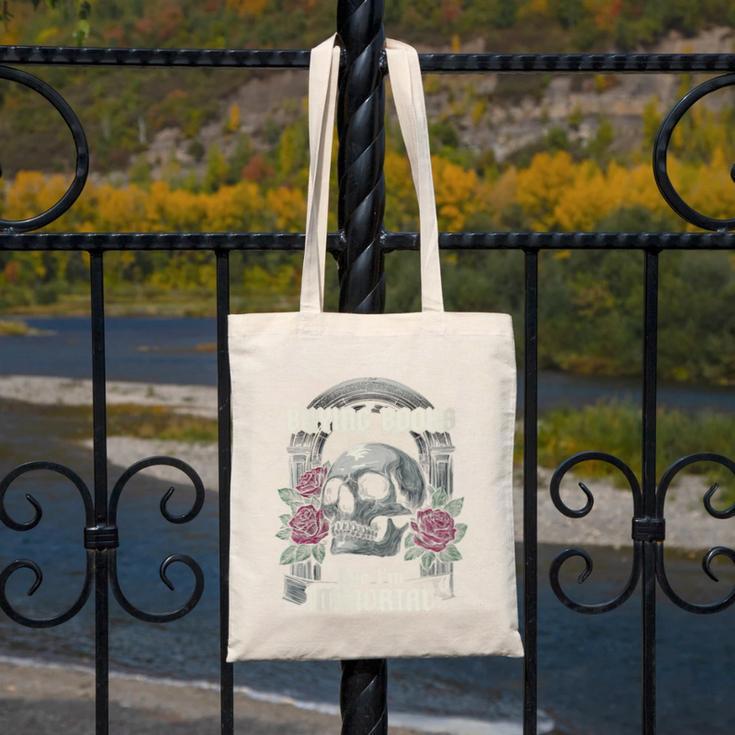 I Buy Books Like I'm Immortal Rose For Men Women Skeleton Canvas Tote Bag